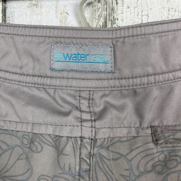 Patagonia Water Girl capri board pant floral print swim surf beach gray size 2 - Picture 10 of 12